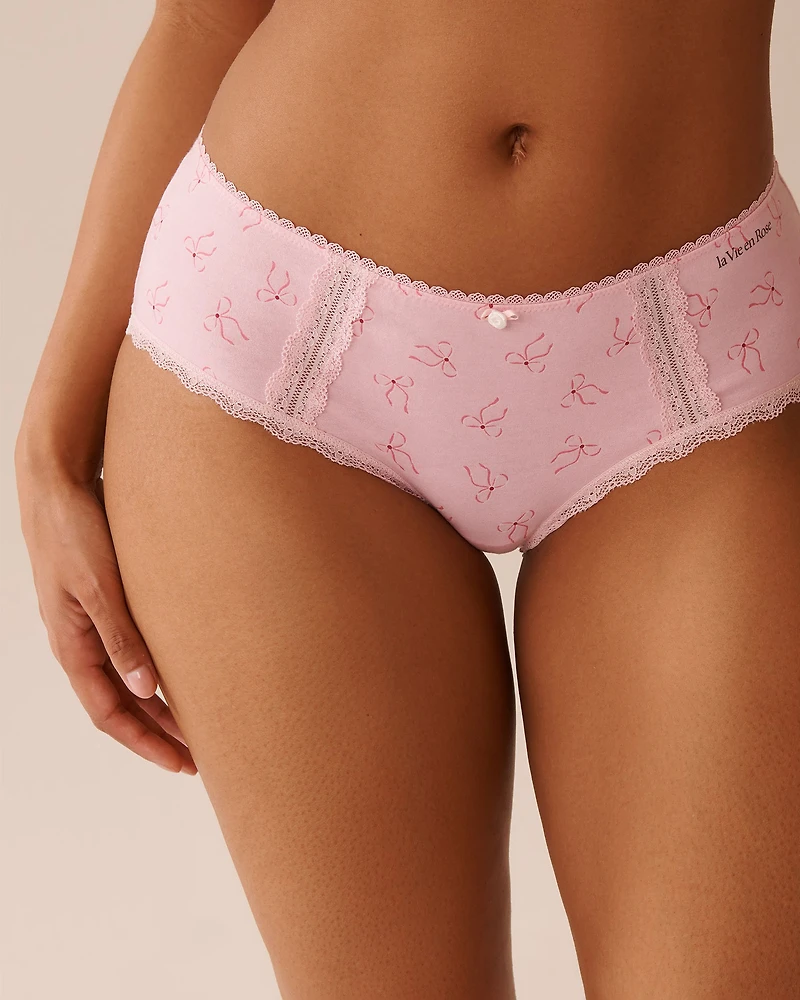 Cotton and Lace Detail Hiphugger Panty