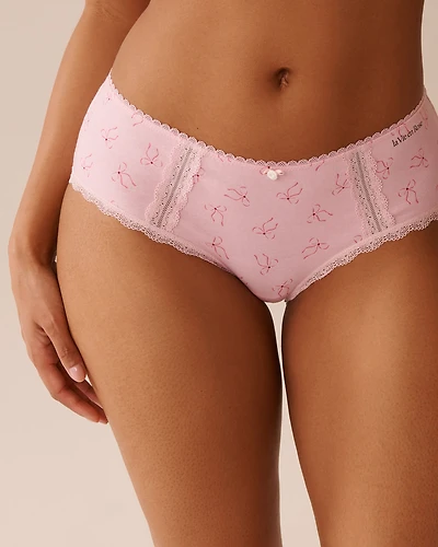 Cotton and Lace Detail Hiphugger Panty