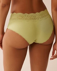 Lace Trim Ribbed Hiphugger Panty