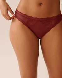 Mesh and Lace Trim Bikini Panty