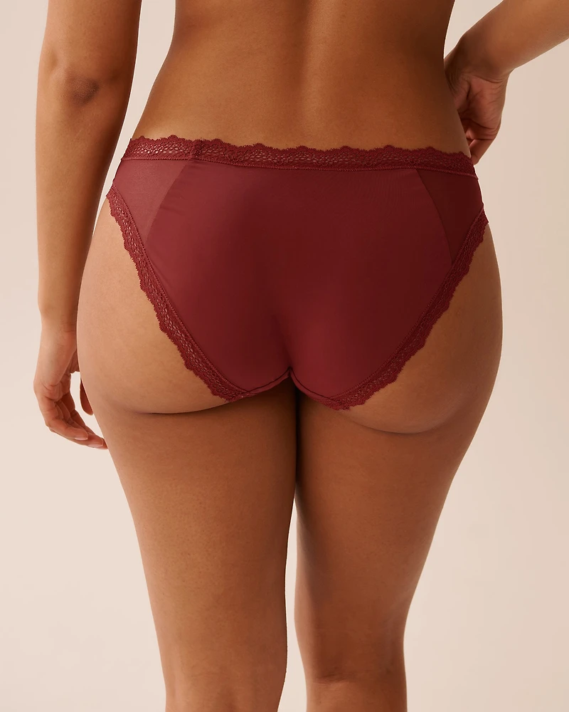 Mesh and Lace Trim Bikini Panty