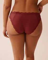 Mesh and Lace Trim Bikini Panty