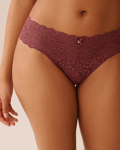 Wide Waistband Lace Thong Panty