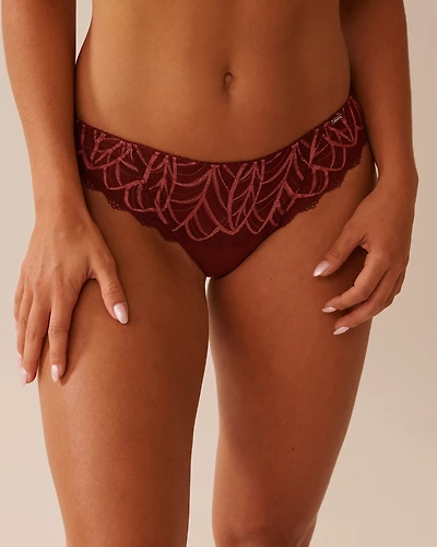 2-tone Lace and Mesh Thong Panty