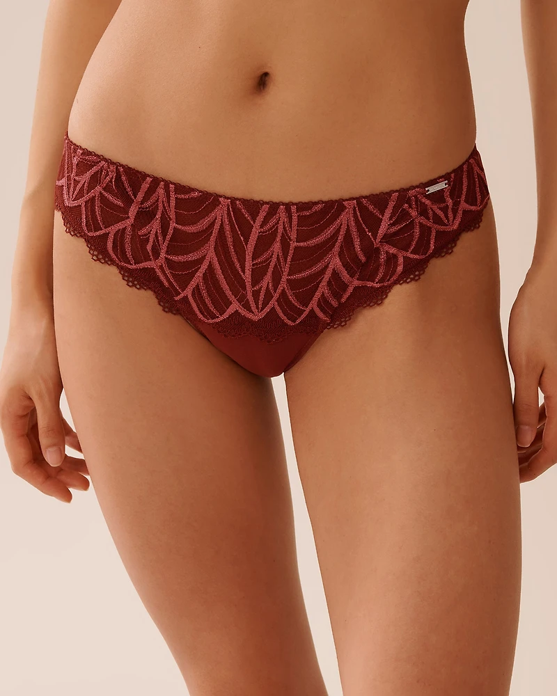 2-tone Lace and Mesh Thong Panty