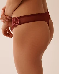 2-tone Lace and Mesh Thong Panty