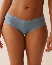 Cotton and Lace Trim Cheeky Panty