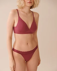 Culotte menstruelle coupe tanga coton bio et dentelle absorption légère