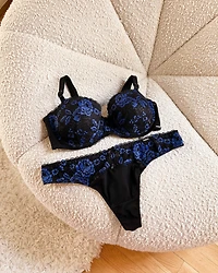 2-tone Lace and Mesh Thong Panty