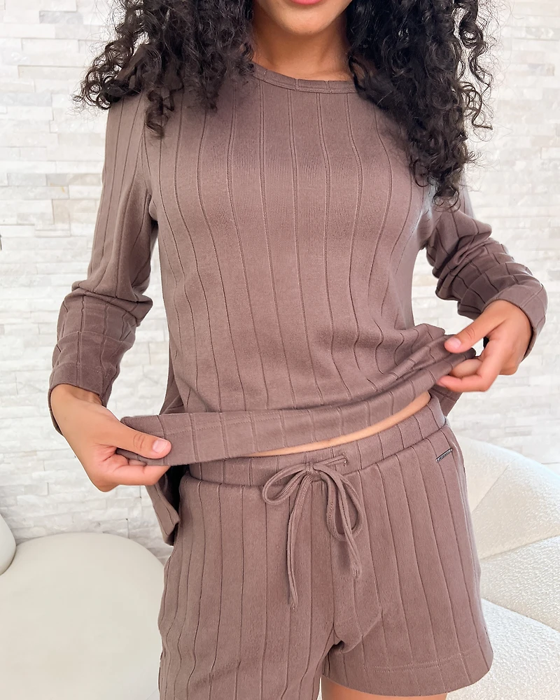 Chandail manches longues côtel