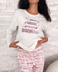 Chandail manches longues en coton imprimé weekend