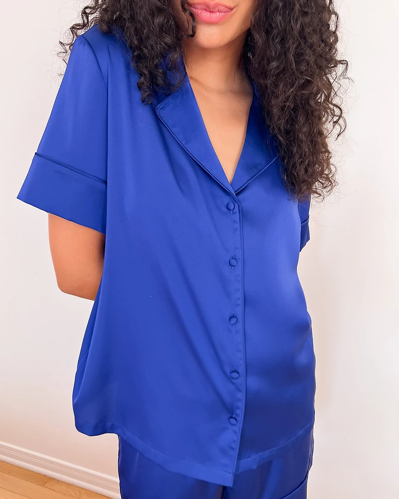 Ensemble pyjama manches courtes en satin