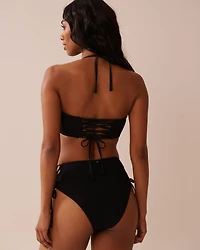 SOLID Textured Bandeau Bikini Top