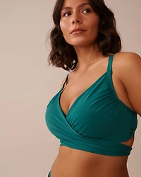 Haut de bikini drapé bonnet D TEAL BLUE