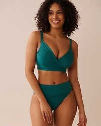 TEAL BLUE D Cup Draped Bikini Top