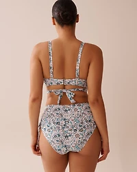 TEAL BLUE D Cup Draped Bikini Top