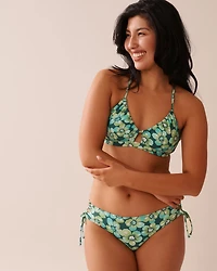 AQUA FLORA Recycled Fibers Cross-Tie Bikini Bottom