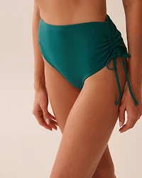 Bas de bikini taille haute noué TEAL BLUE