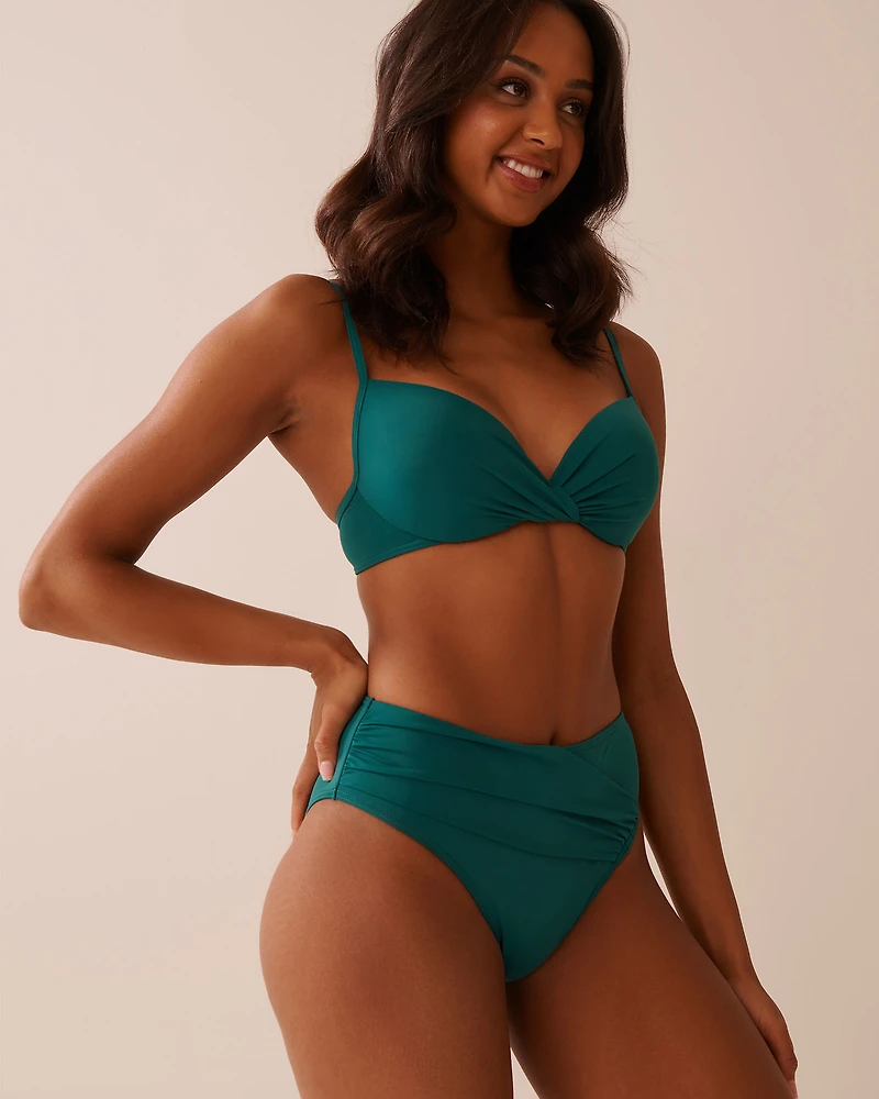 TEAL BLUE Mid Waist Bikini Bottom