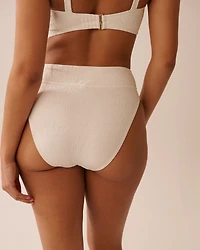 COCONUT MILK Textured High Waist Brazilian Bikini Bottom
