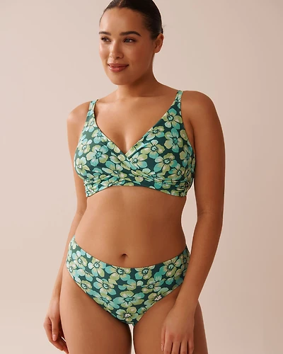 KHAKI PALM D Cup Bralette Bikini Top