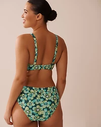 KHAKI PALM D Cup Bralette Bikini Top