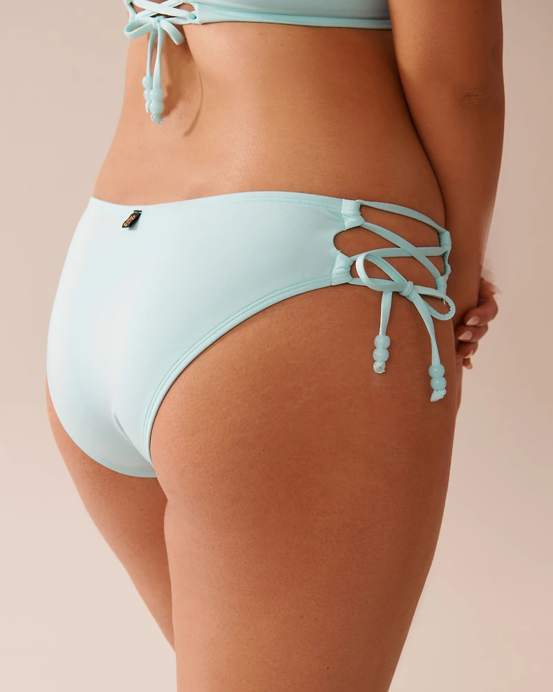 BABY BLUE Recycled Fibers Cross-Tie Brazilian Bikini Bottom