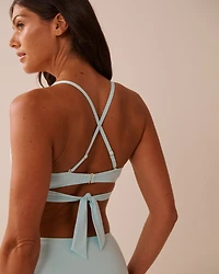 BABY BLUE Recycled Fibers Crossed Push-up Bikini Top