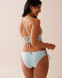 BABY BLUE Recycled Fibers Longline Triangle Bikini Top