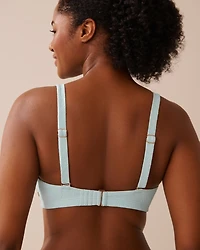 BABY BLUE Textured D Cup Triangle Bikini Top