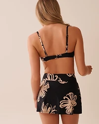 BLACK HIBISCUS Push-up Bikini Top