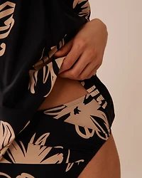 Haut tankini dos nageur BLACK HIBISCUS