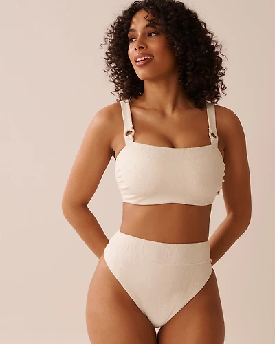 COCONUT MILK Textured D Cup Bandeau Bikini Top