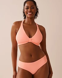 Haut de bikini triangle bonnet D côtelé CORAL PINK