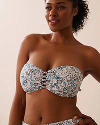 TEAL BLUE Bandeau Bikini Top