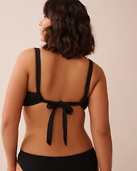 SOLID Textured D Cup Balconette Bikini Top