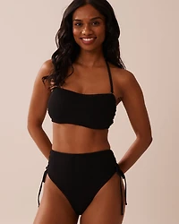 Bas de bikini cheeky taille haute texturé SOLID