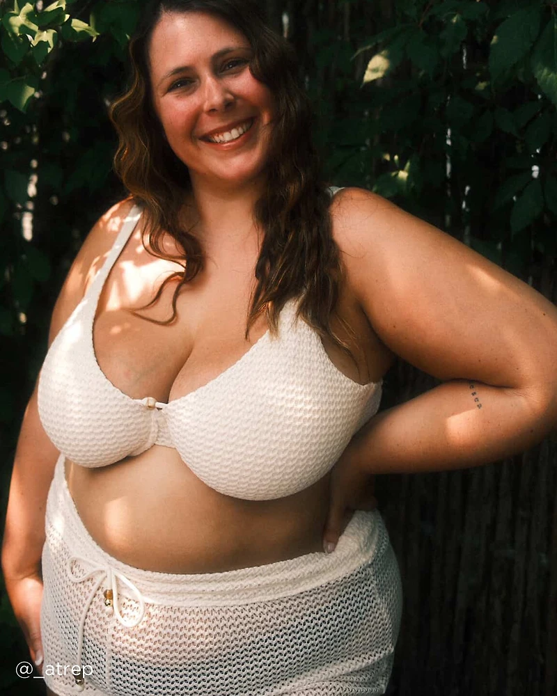 COCONUT MILK Crochet D Cup Triangle Bikini Top