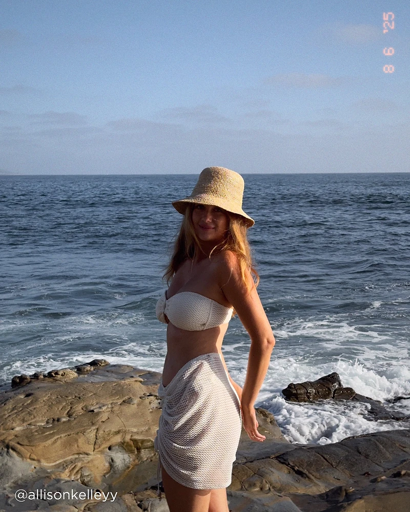 Haut de bikini bandeau avec anneau en crochet