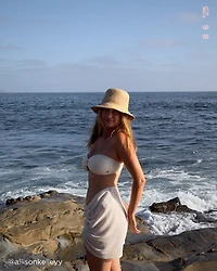 Haut de bikini bandeau avec anneau en crochet