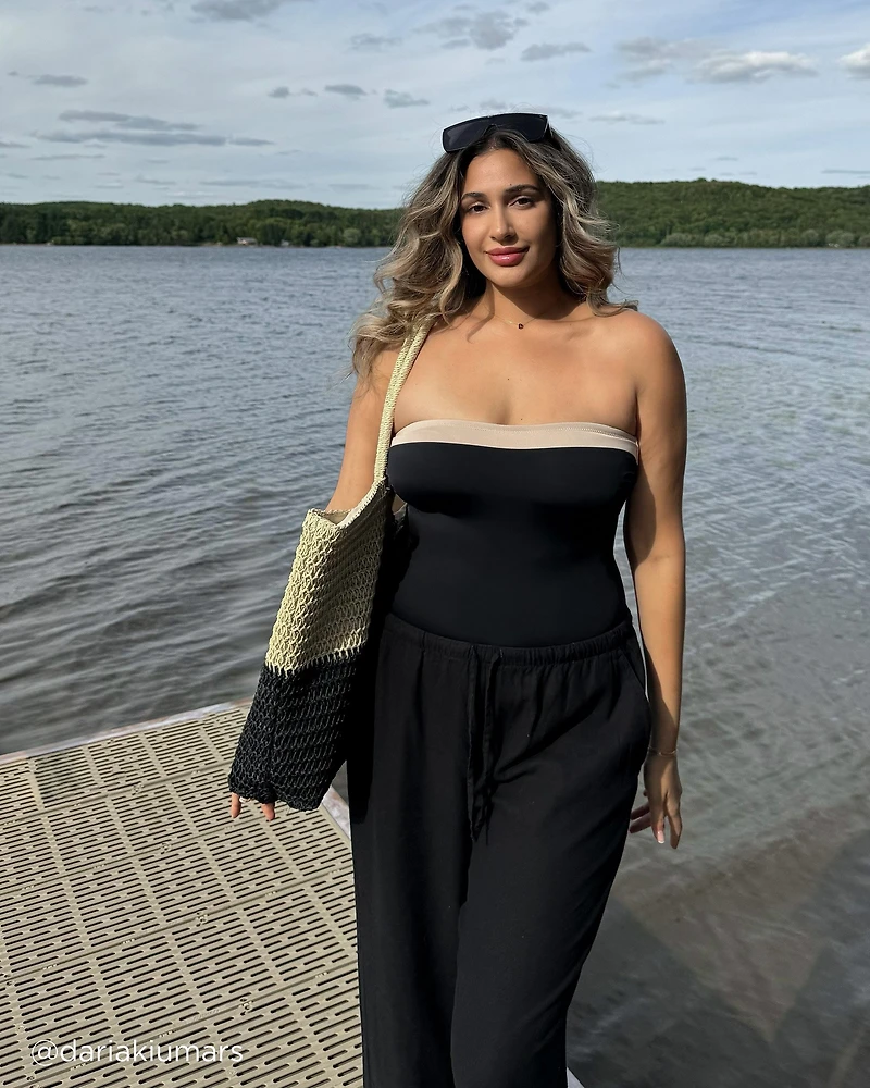 JULIA Built-in Control Bandeau One-piece Swimsuit