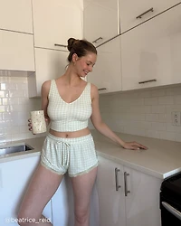 Gingham Print Super Soft Crop Cami