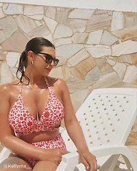 MEDITERRANEAN TILE Criss-Cross Triangle Bikini Top