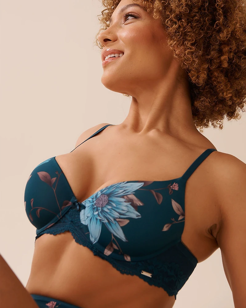 Lightly Lined Printed Microfiber Bra
