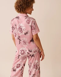 Chemisier manches courtes en satin