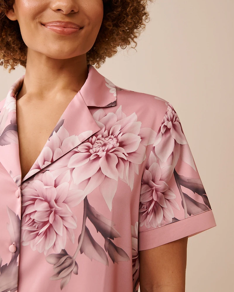 Chemisier manches courtes en satin