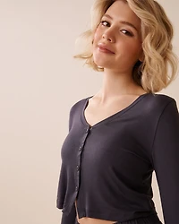 Soft Jersey Long Sleeve Crop Top