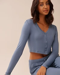 Soft Jersey Long Sleeve Crop Top