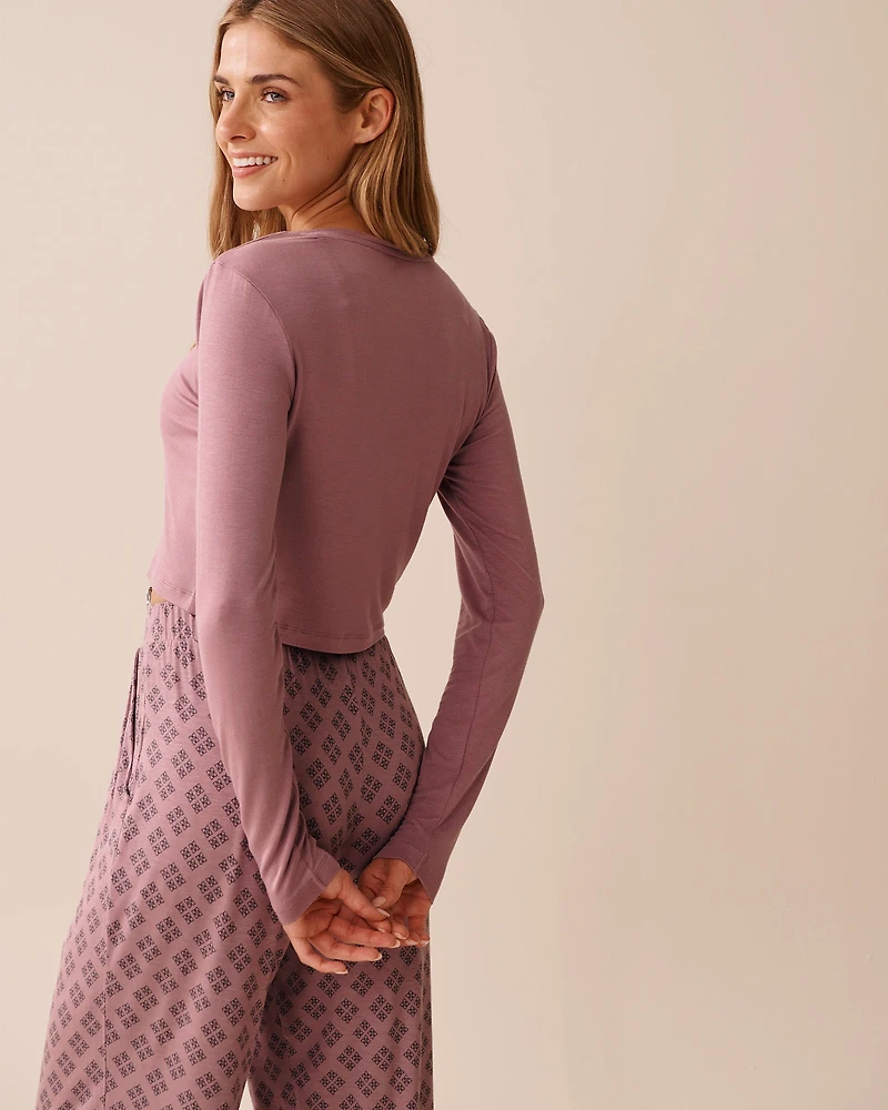 Soft Jersey Long Sleeve Crop Top