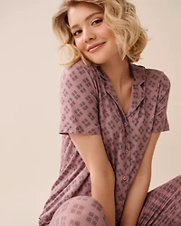 Soft Jersey Short Sleeve Button-down Shirt